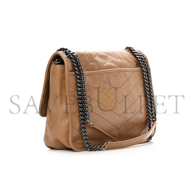 YSL NIKI MEDIUM CHAIN BAG IN CRINKLED VINTAGE LEATHER 6331581205076 (28*20*8.5cm)